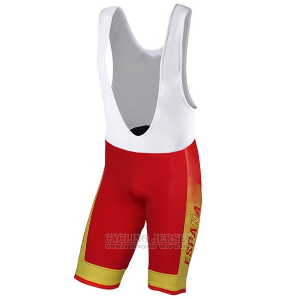 2017 Cycling Jersey Spain Yellow and Red Short Sleeve and Bib Short